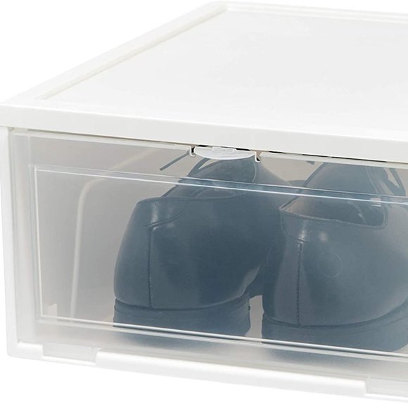 Shoe Storage Box Wide White Front Entry - Picture 1 of 7
